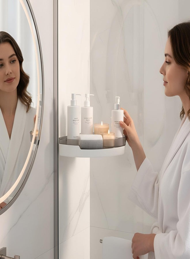 IBELL No-Drill Corner Wall-Mounted Bathroom Organizer Shelf, Adhesive Rack for Home & Kitchen - Image 3